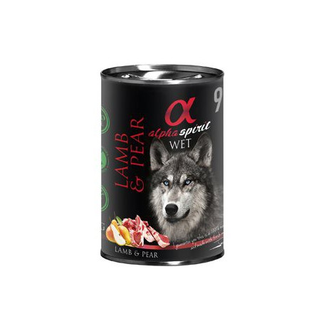 Alpha Spirit Lata para perros Cordero y Pera