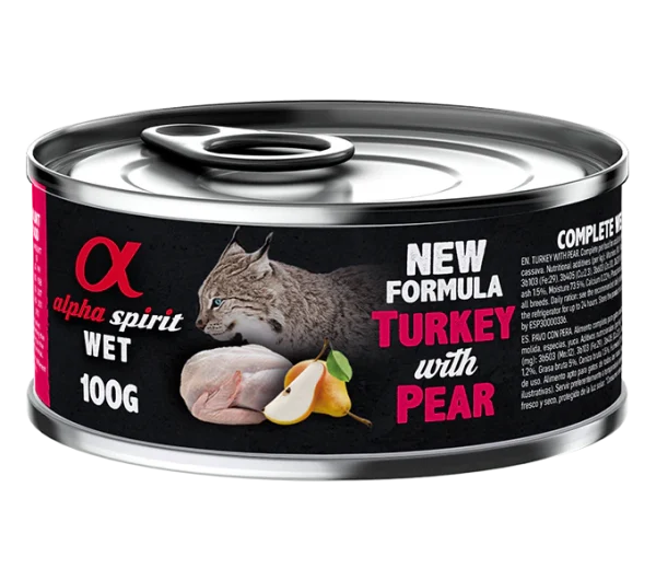 Alpha Spirit para gatos Pavo Con Pera