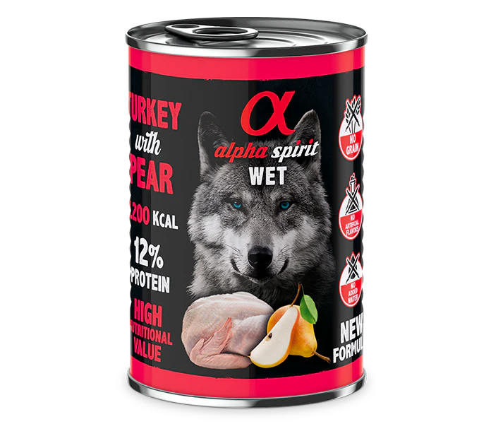 Alpha Spirit alimento húmedo perro Pollo con pera