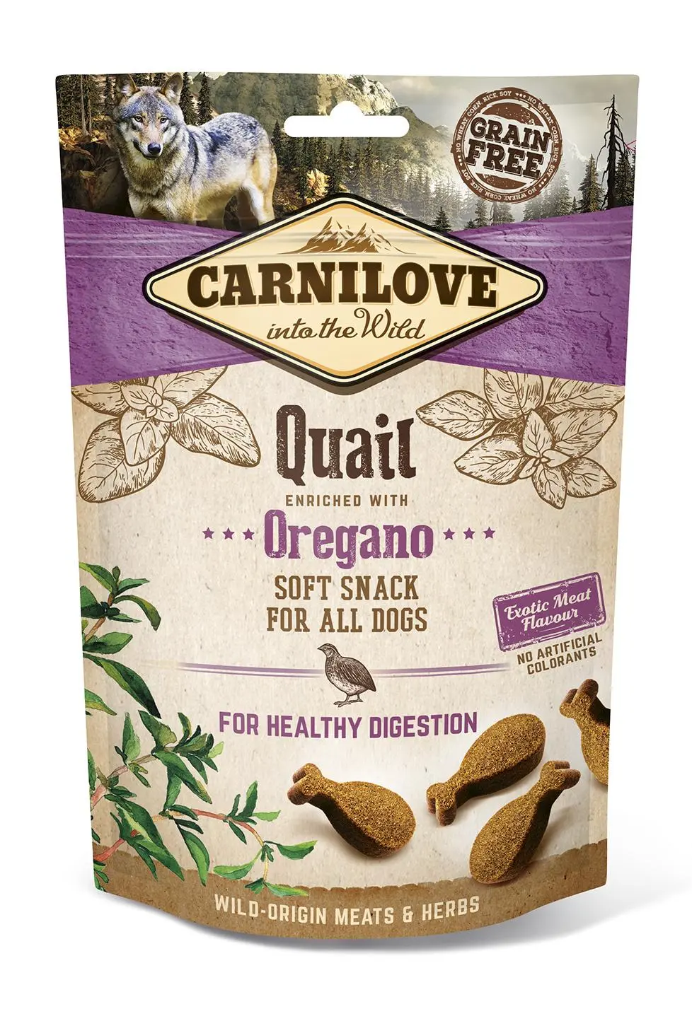 Carnilove snack semihúmedo codorniz con oregano