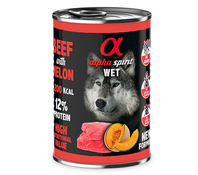 Alpha Spirit alimento Húmedo perroTernera con Melón