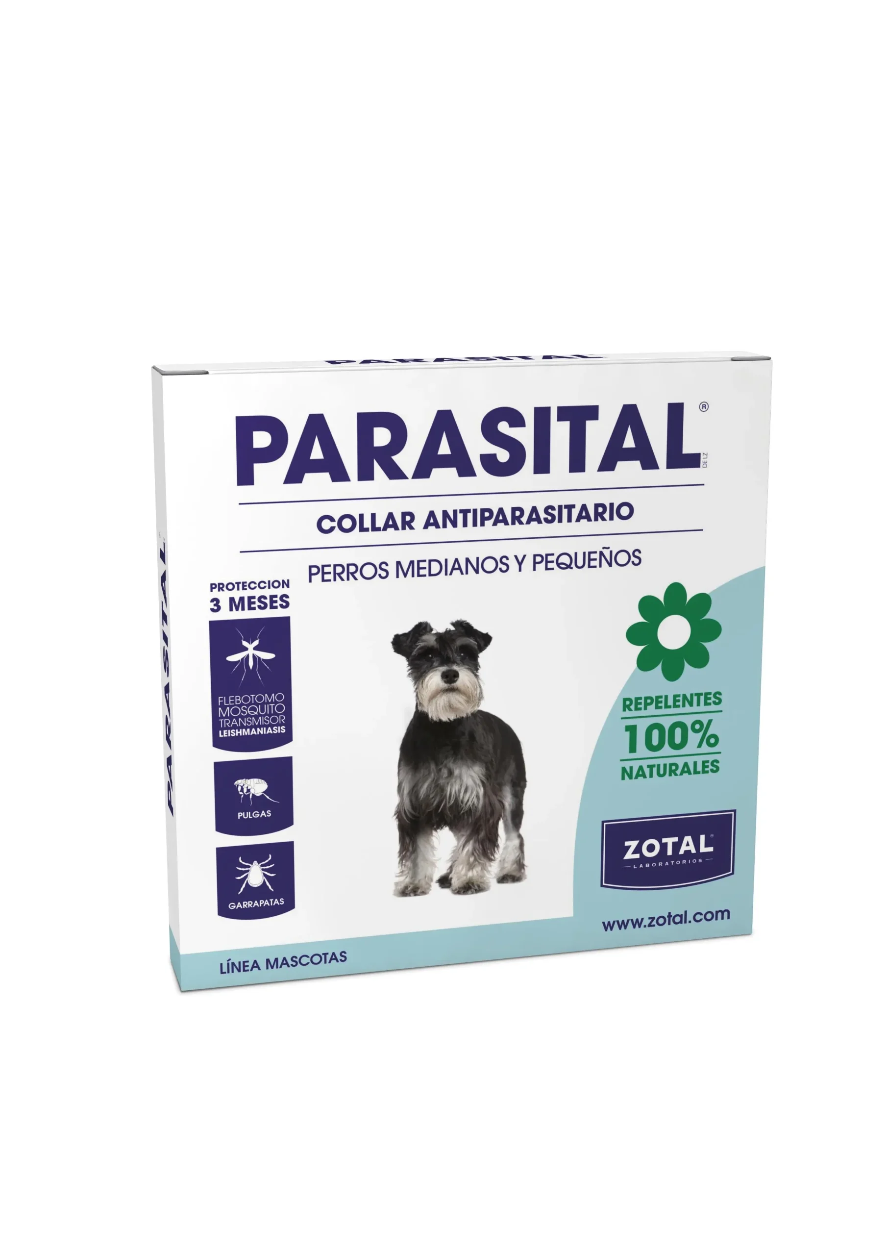 Collar antiparasitario parasital para perros medianos/pequeños