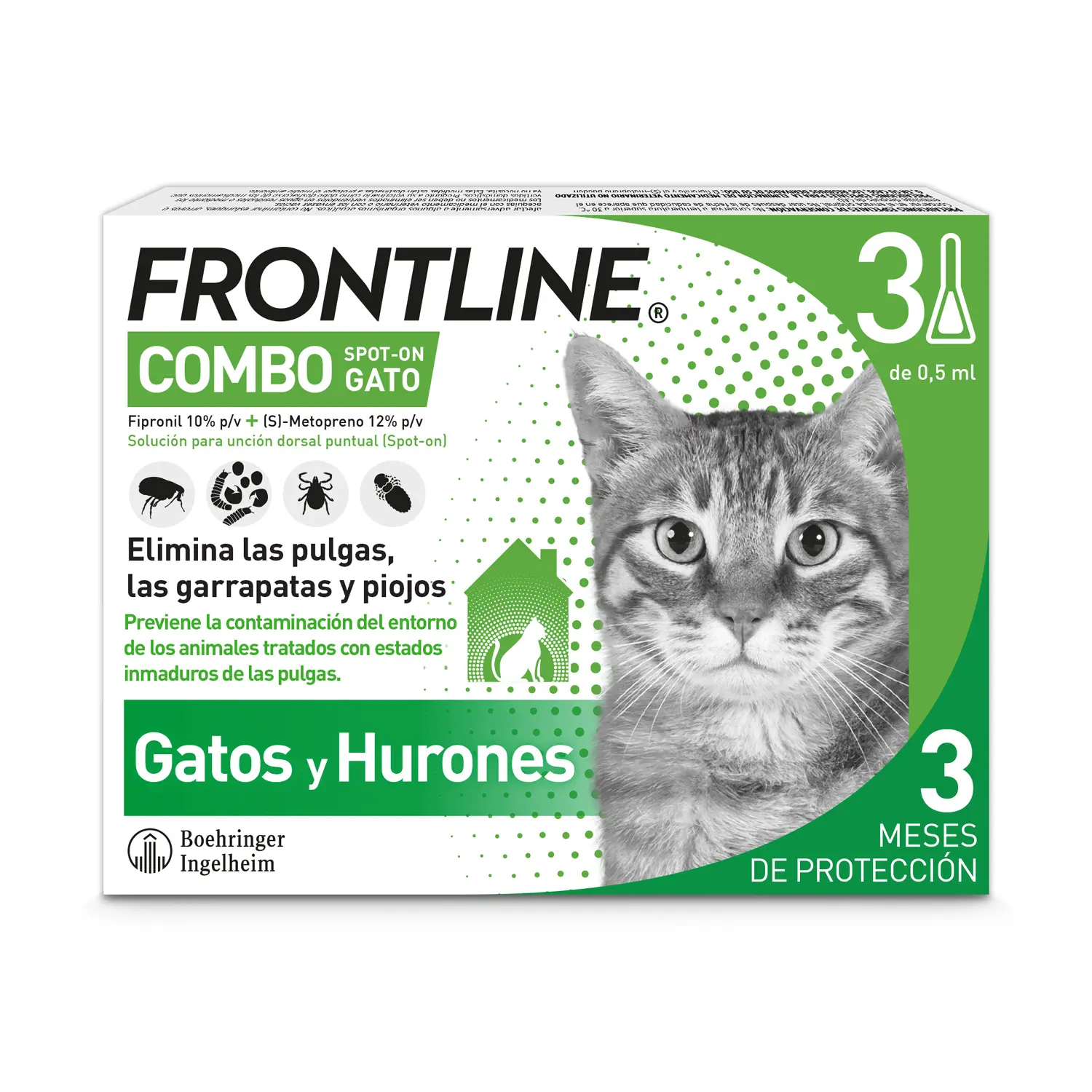 Frontline Combo Pipetas Antiparasitarias para gatos y hurones