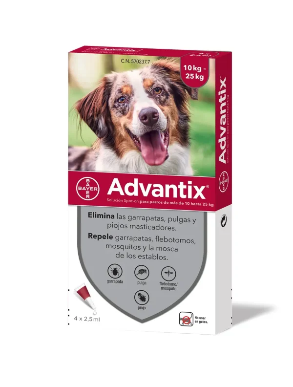 Advantix pipetas para perros 10 a 25 kilos